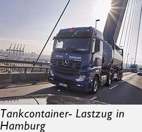 LKW mit Tankcontainer in Hamburg